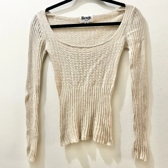 Rouje Angelique Sweater in Beige, FR Size 34 (US 2)